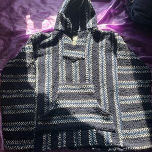 Drug rug sweatshirt blue black and white